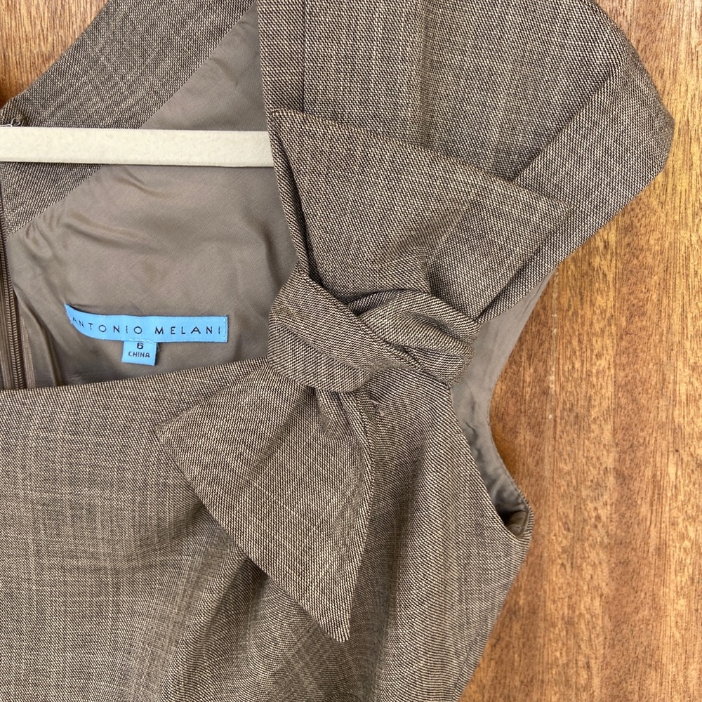 Antonio Melani | Taupe sleeveless dress w/ belt, 6 - Picture 7 of 14